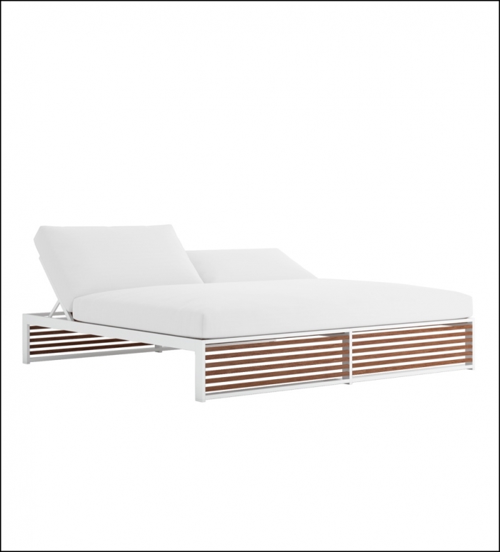 dna teak chill bed 200 white 1 700x773 - Tagesbett DNA Teakholz - Gandia Blasco