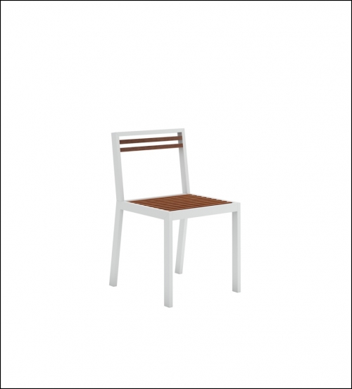 dna teak dining chair white 1 500x552 - Stuhl DNA Teakholz - Gandia Blasco