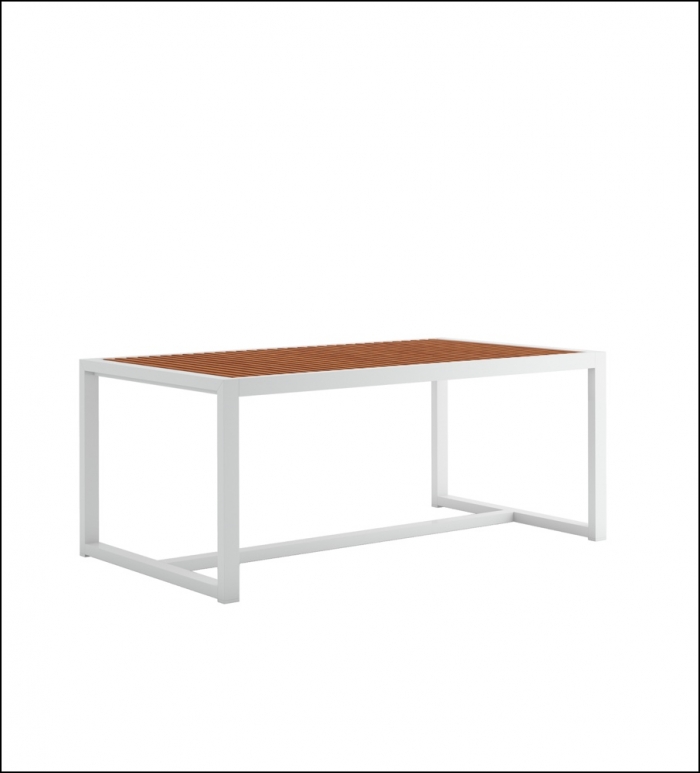 dna teak dining table 179 white 1 700x773 - Hoher Tisch DNA Teakholz - Gandia Blasco